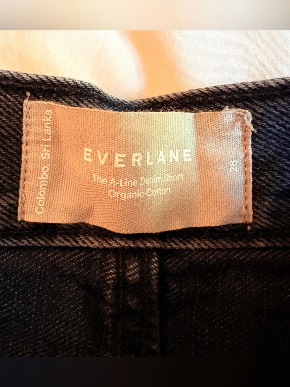 Everlane A Line Black Denim Shorts